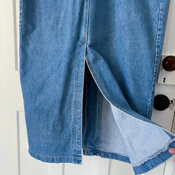 Vintage Sunbelt Long Denim Jean Jacket Duster Coat One Size Excellent Oversized - Picture 4 of 7